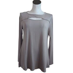 Soft Surroundings Tee Shirt Top Long Sleeves Tunic Length Soft Modal Womens Med